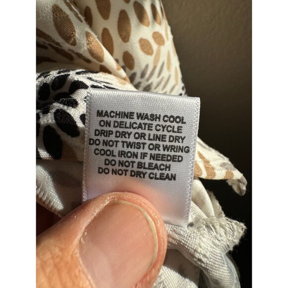 Emily Daniels‎ Women's Tan & Black Blouse XL long sleeve polyester round neck - Picture 7 of 7